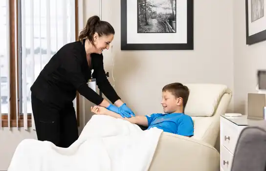 Child receiving infusion