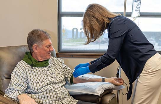 Adult male receiving infusion