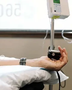 Infusion patient with a heart rate monitor