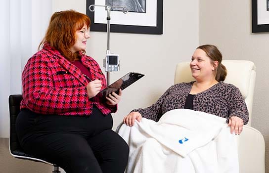 Nurse and Patient at patient intake